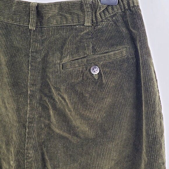 Talbots Womens Pants Corduroy Pleated Pockets Green Size 12 Vintage 1990's - Picture 5 of 7